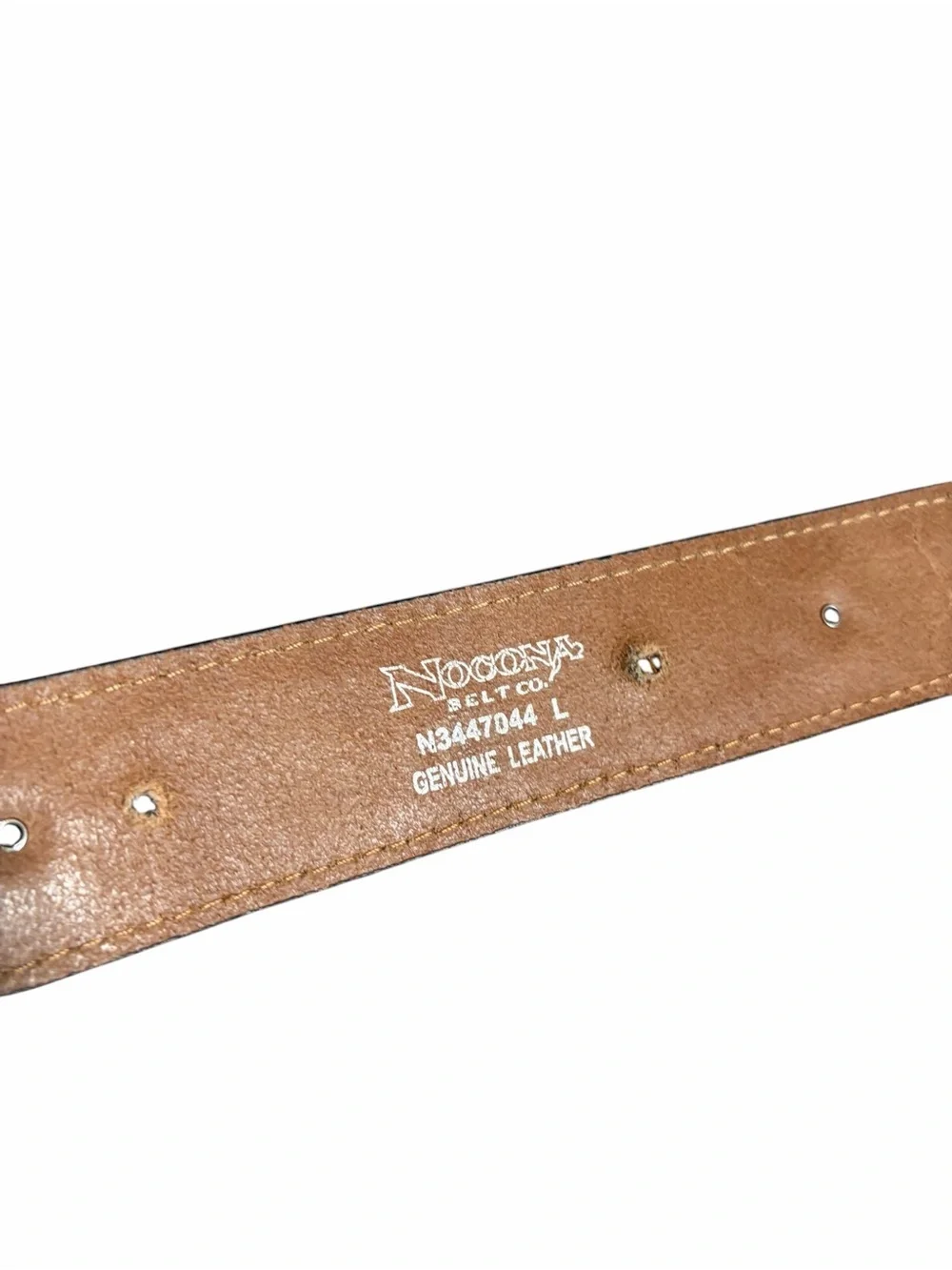 NOCONA WOMEN'S FLORAL RHINESTONE EMBROIDERED WESTERN BELT SZ L BROWN
